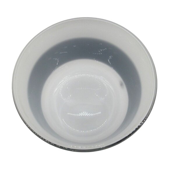 ANNE NILSSON Kosta Boda Glass Bowl Vase White with Black Band Sweden Vintage - Picture 4 of 10